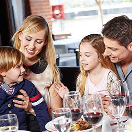 Family eating at a restaurant