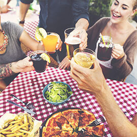 A group of people enjoying a cookout