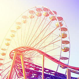 A ferris wheel at an amusement park