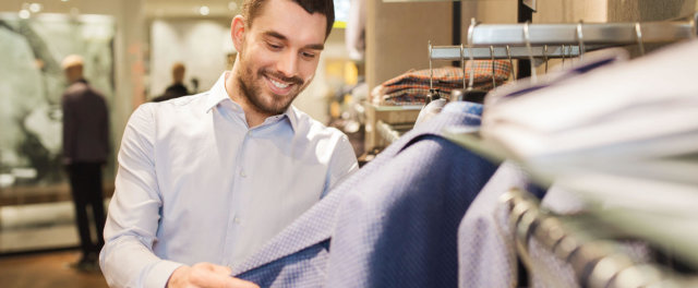 A man shopping for suits