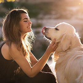 A woman and her dog