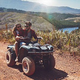 An ATV on a backcountry trail