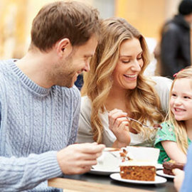 A family enjoying some cake