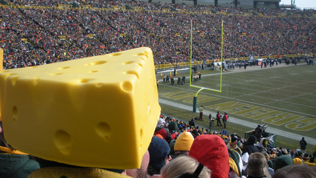 Cheesehead at Packer Game