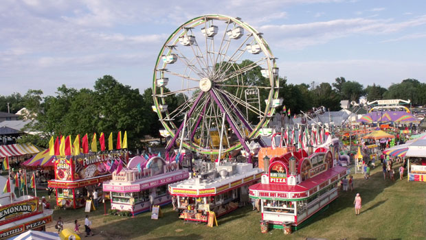 midway at county fair in wisconsin