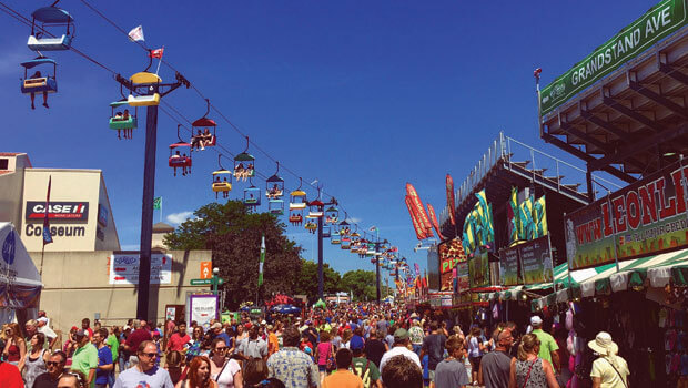 state fair crowd people walking